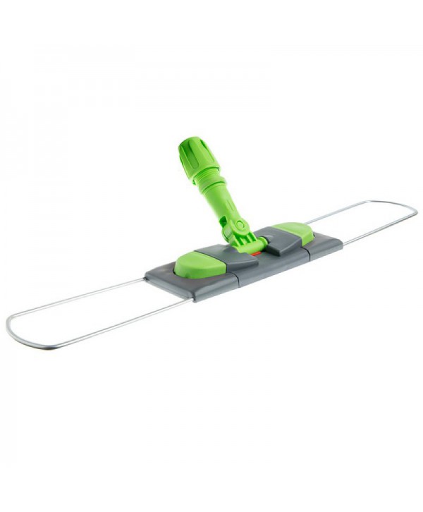 Mopuri profesionale - - Suport metalic pentru mop plat cu buzunare, 60 cm, compatibil sistem B6, rotire 360°, conform normelor UE, verde / gri - arli.ro
