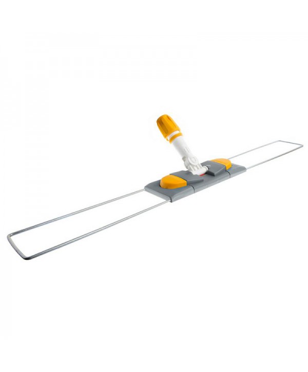 Mopuri profesionale - - Suport metalic pentru mop plat cu buzunare, 80 cm, compatibil sistem B8, rotire 360°, conform normelor UE, galben / gri - arli.ro