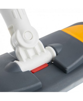 Suport metalic pentru mop plat cu buzunare, 80 cm, compatibil sistem B8, rotire 360°, conform normelor UE, galben / gri