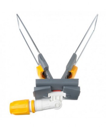 Suport metalic pentru mop plat cu buzunare, 80 cm, compatibil sistem B8, rotire 360°, conform normelor UE, galben / gri