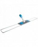 Mopuri profesionale - Suport metalic pentru mop plat cu buzunare, 80 cm, compatibil sistem B8, rotire 360°, conform normelor UE, albastru / gri - arli.ro