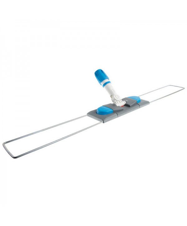 Mopuri profesionale - - Suport metalic pentru mop plat cu buzunare, 80 cm, compatibil sistem B8, rotire 360°, conform normelor UE, albastru / gri - arli.ro