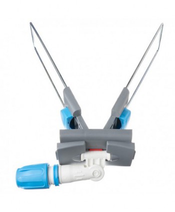 Suport metalic pentru mop plat cu buzunare, 80 cm, compatibil sistem B8, rotire 360°, conform normelor UE, albastru / gri