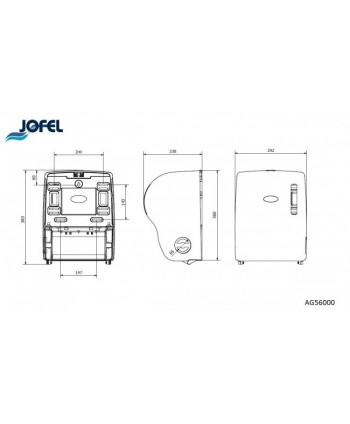 Dispenser Prosop Hartie Rola Autocut  Jofel AZUR, Reducere Consum de Hartie, Calitate Superioara, Profesional, alb