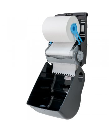 Dispenser Prosop Hartie Rola Autocut  Jofel AZUR, Reducere Consum de Hartie, Calitate Superioara, Profesional, Negru Lucios