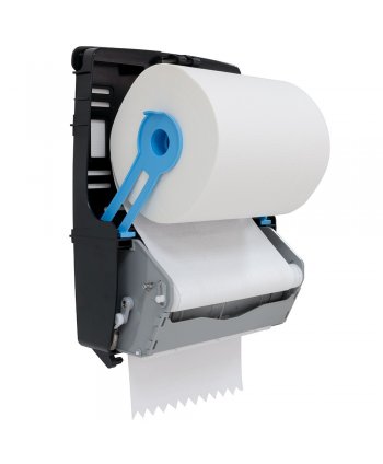 Dispenser Prosop Hartie Rola Autocut  Jofel AZUR, Reducere Consum de Hartie, Calitate Superioara, Profesional, Negru Lucios