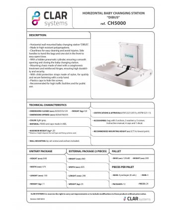 Masă Profesională pentru Schimbat Scutece 👶 Clar Systems, tratată antibacterian, amortizor pneumatic, centură de siguranță