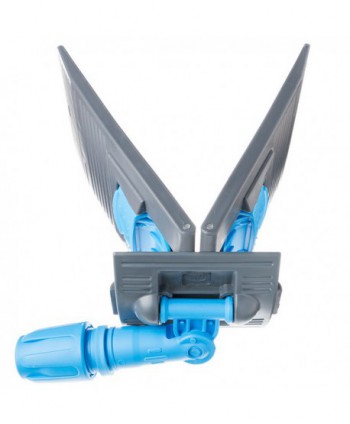 Suport pentru mop plat profesional cu buzunare, 60 cm, compatibil sistem B6, rotire 360°, conform normelor UE, albastru / gri