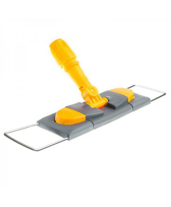Mopuri profesionale - - Suport metalic pentru mop plat profesional 40 cm, cu buzunare, galben – Igienă optimizată pentru băi și suprafețe sanitare - arli.ro