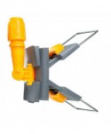 Mopuri profesionale - Suport metalic pentru mop plat profesional 40 cm, cu buzunare, galben – Igienă optimizată pentru băi și suprafețe sanitare - arli.ro