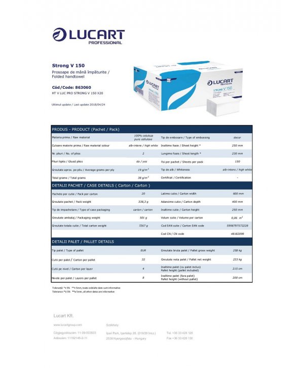 Prosoape de hartie pliate pt maini, 2 str, 100% celuloza, albe, 3000 buc, 20 pach x 150 servetele, 23 x 25 cm, Lucart 863060 Prosoape de hartie pliate pt maini, 2 str, 100% celuloza, albe, 3000 buc, 20 pach x 150 servetele, 23 x 25 cm, Lucart 863060