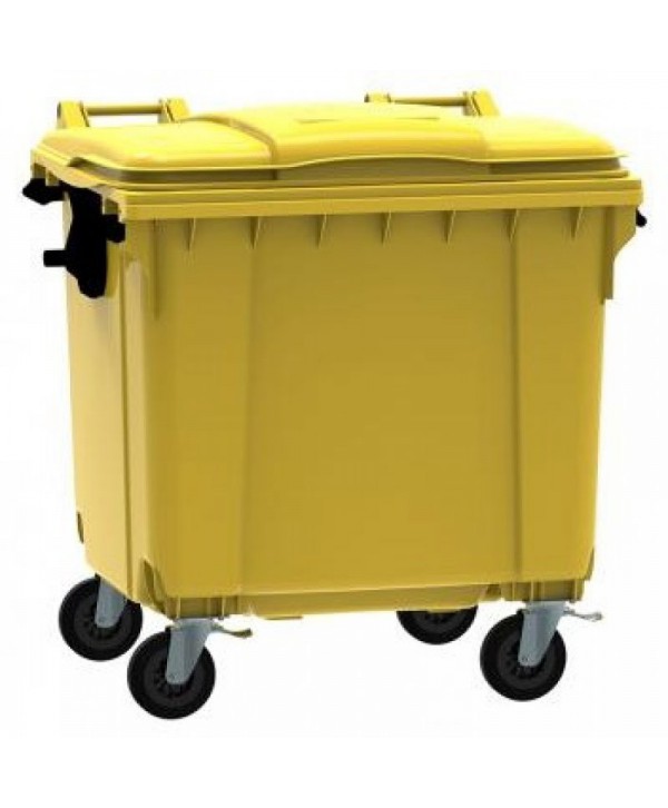  Cosuri gunoi - - Container de gunoi galben pt colectare selectiva deseuri din plastic 1100 litri, fabricat in Germania - arli.ro
