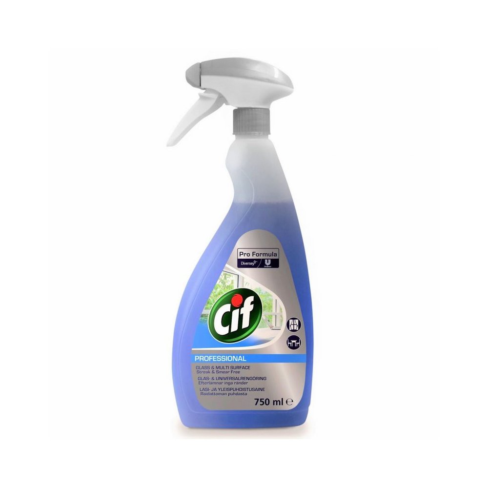 Cif Professional 750 ml – Detergent pentru Geamuri și Suprafețe Dure, cu Tehnologie ONT
