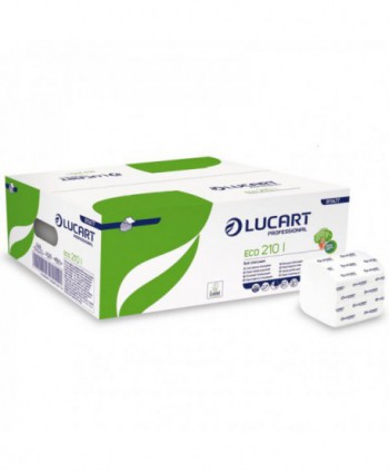  Hartie igienica - - Hartie igienica pliata (bulk), certificata Ecolabel, testata dermatologic, Lucart Eco, 40 pachete x 210 portii - arli.ro