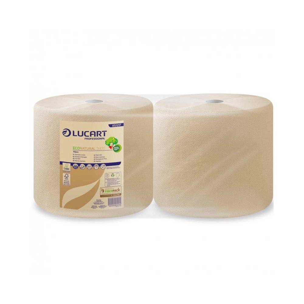 2 🧻 Hartie Prosop Ecoologica din fibre de celuloza Fiberpack®🌱, 3 straturi, 800 portii, 200 metri, Lucart 851217