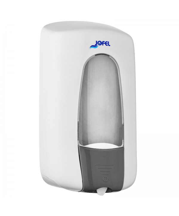 Dozator de sapun Jofel AITANA cu reumplere cu rezerva in sistem MIX 1000 ml, fabricat in Spania, alb