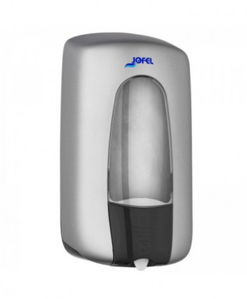  Dozatoare de sapun din ABS - Dozator de sapun Jofel AITANA cu reumplere cu rezerva in sistem MIX 1000 ml, fabricat in Spania, argintiu metalizat - arli.ro