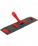 Mopuri profesionale - Suport pentru mop plat profesional cu urechi, 50 cm, compatibil sistem U5, rotire 360°, conform normelor UE, rosu / gri - arli.ro