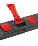 Mopuri profesionale - Suport pentru mop plat profesional cu urechi, 50 cm, compatibil sistem U5, rotire 360°, conform normelor UE, rosu / gri - arli.ro