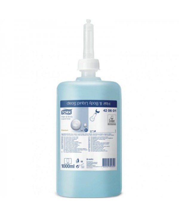 Consumabile (sapunuri, geluri, creme) - - Săpun Lichid Hair & Body Tork Premium 1L – Curățare Delicată pentru Piele și Păr - arli.ro