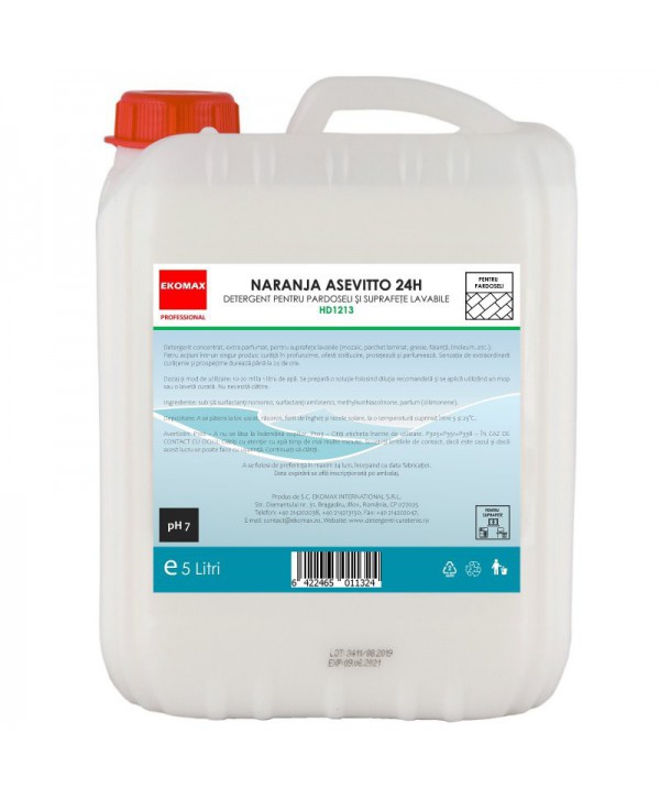  Detergenti si solutii de curatat - - Detergent pardoseli Naranja Asevitto 24H - Ekomax 5 litri - arli.ro