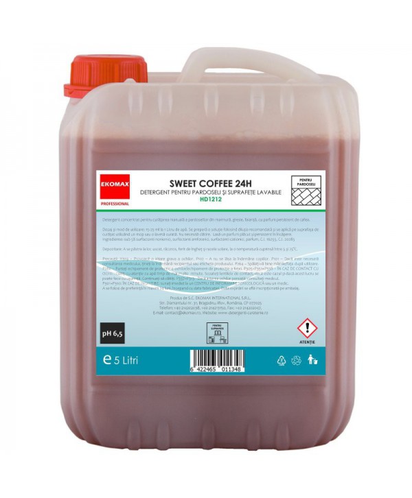 Detergenti si solutii de curatat - - Detergent pardoseli Sweet Coffee 24H - Ekomax 5 litri - arli.ro