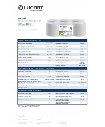 Prosoape de hartie tip rola, 2 straturi, hartie reciclata Ecolabel, 100 metri, 435 portii, Lucart 861081, pachet 6 role