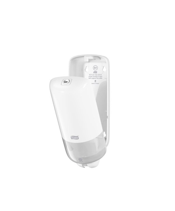 Dozator de sapun / dezinfectant, 1000 ml, reumplere cu rezerva, antipicurare, inchidere cu cheie, alb, Tork S1/S11, cod 560000