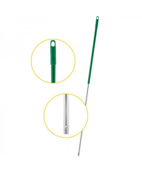  Mopuri profesionale - - Maner (coada) din aluminiu pentru mopuri compatibil cu toate sistemele de fixare, lungime 140 cm, ergonomic, verde - arli.ro