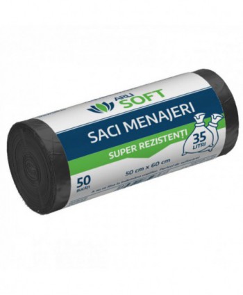  Saci menajeri - Saci Menajeri 35 Litri ArliSoft® 50buc/rola - Super Rezistență și Versatilitate pentru Gestionarea Deșeurilor - arli.ro