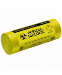 Saci menajeri - Saci inscriptionati „Pericol biologic”, galbeni ArliSoft - 60 litri - arli.ro