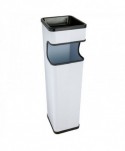 Cosuri de gunoi, containere si pubele - 🚮 Coș de Gunoi Exterior cu Scrumieră 20L Jofel – Rectangular, Alb, Antivandalism și Rezistent la Intemperii - arli.ro