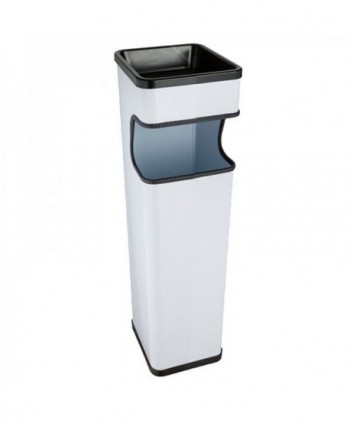  Cosuri de gunoi, containere si pubele - 🚮 Coș de Gunoi Exterior cu Scrumieră 20L Jofel – Rectangular, Alb, Antivandalism și Rezistent la Intemperii - arli.ro