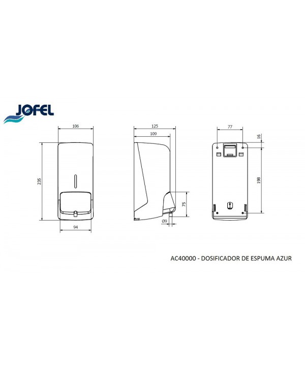 Dozator de Săpun Spumă Jofel AZUR – Eficiență și Versatilitate într-un Design Compact cu rezervor de 800 ml Dozator de Săpun Spumă Jofel AZUR – Eficiență și Versatilitate într-un Design Compact cu rezervor de 800 ml