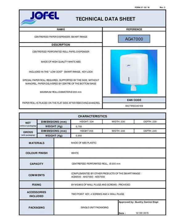 Dispenser de Prosop Hârtie Rolă Jofel SMART – Soluție Economică și Igienică pentru Spații cu Trafic Intens Dispenser de Prosop Hârtie Rolă Jofel SMART – Soluție Economică și Igienică pentru Spații cu Trafic Intens