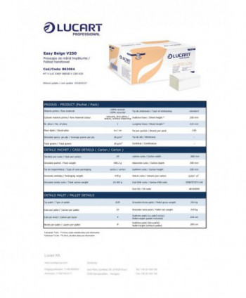 Prosoape de maini din hartie reciclata gri, 1 str, 5000 buc, 20 pach x 250 servetele, 21,5 x 25 cm, Lucart 863064