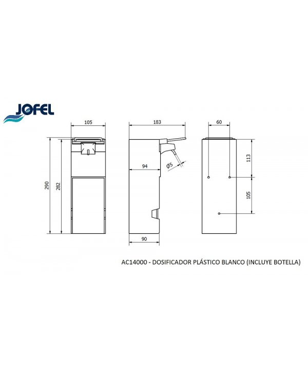 Dozator profesional Jofel🏆 (actionabil cu cotul) pt săpun abraziv in ateliere, dezinfectant in spitale sau detergenți in fabrici Dozator profesional Jofel🏆 (actionabil cu cotul) pt săpun abraziv in ateliere, dezinfectant in spitale sau detergenți in fabrici