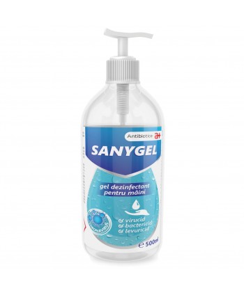  Protectie si dezinfectare - Gel dezinfectant pentru maini - Sanygel - 500 ml cu pompita - arli.ro