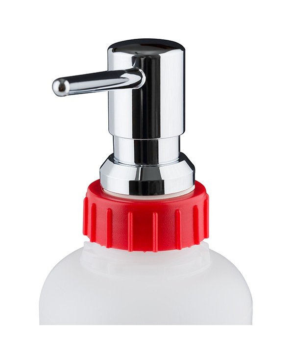 Dozator profesional de sapun lichid fabricat din inox cu sistem de incastrare in blatul chiuvetei, rezervor 1L, Jofel Dozator profesional de sapun lichid fabricat din inox cu sistem de incastrare in blatul chiuvetei, rezervor 1L, Jofel