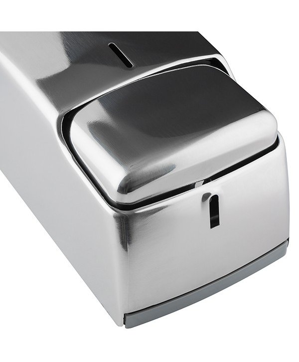Dozator din inox lucios pentru sapun lichid din gama Jofel Futura, antivandalism, design minimalist, calitate premium Dozator din inox lucios pentru sapun lichid din gama Jofel Futura, antivandalism, design minimalist, calitate premium