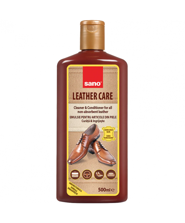 Detergenti si solutii de curatat - - Sano Leather Care 500 ml – Soluția Ideală pentru Curățarea și Întreținerea Articolelor din Piele - arli.ro