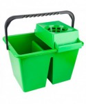  Materiale de curatenie - Galeata de curatenie dubla, 2 x 7 litri, cu storcator, foarte rezistenta, verde - arli.ro