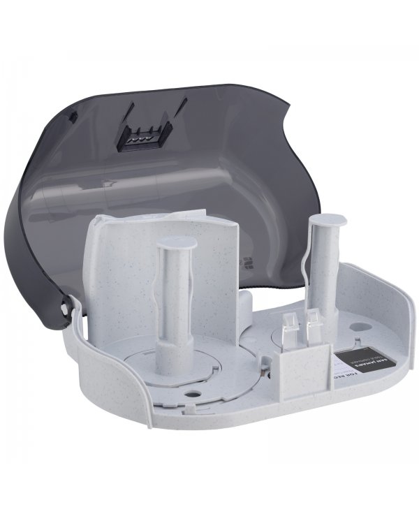 Dispenser Profesional de Hârtie Igienică 2 Role (max 14 cm) San Jamar 🇺🇸 Summit Versatwin Fumuriu Transparent