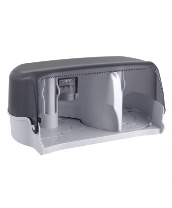 Dispenser Profesional de Hârtie Igienică 2 Role (max 14 cm) San Jamar 🇺🇸 Summit Versatwin Fumuriu Transparent