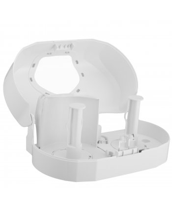 Dispenser Profesional Hârtie Igienică 2 Role (max 14 cm) San Jamar® SUMMIT 🇺🇸 – Model Versatwin Alb cu Inserții Transparente