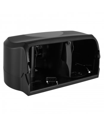 Dispenser Profesional de Hârtie Igienică 2 Role (max 14 cm) San Jamar 🇺🇸 Summit Versatwin Negru cu Inserții Cromate