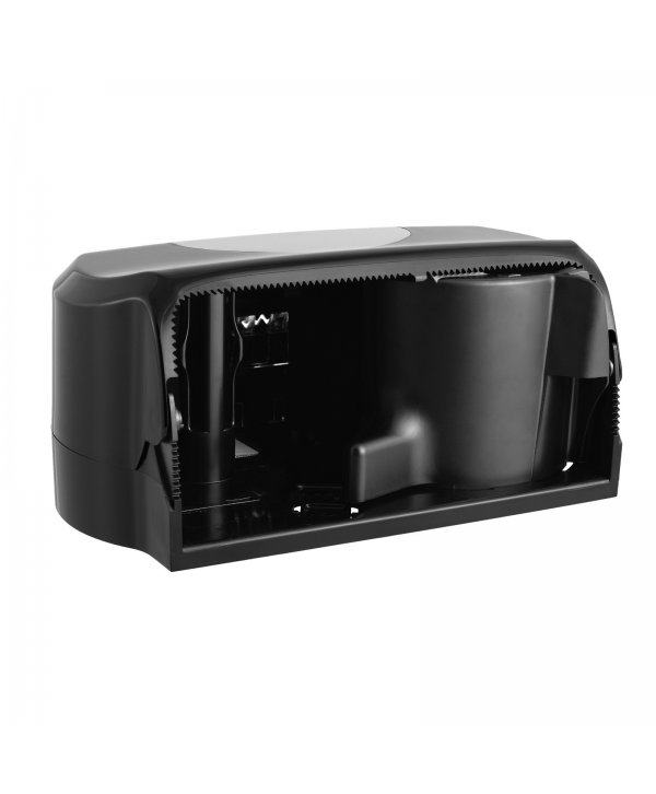 Dispenser Profesional de Hârtie Igienică 2 Role (max 14 cm) San Jamar 🇺🇸 Summit Versatwin Negru cu Inserții Cromate