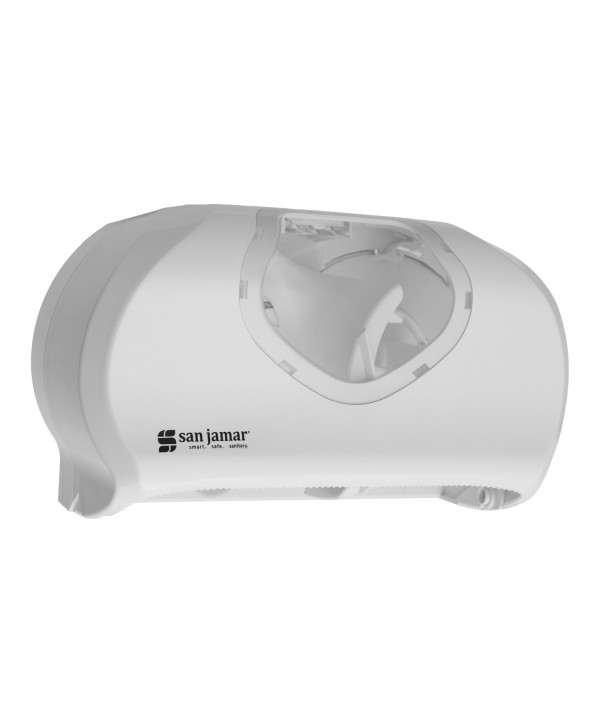 Dispensere hartie igienica - - Dispenser Profesional de Hârtie Igienică 2 Role Jumbo - San Jamar Summit Versatwin Alb cu Inserții Transparente - arli.ro