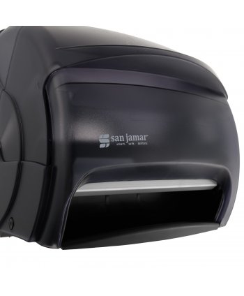 Dispenser Rola Hartie Autocut San Jamar 🇺🇸 Actionare cu Cotul, ABS Fumuriu de Inalta Calitate, Design Elegant