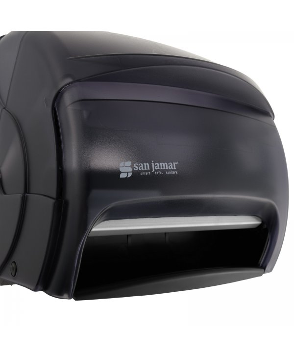 Dispenser Rola Hartie Autocut San Jamar 🇺🇸 Actionare cu Cotul, ABS Fumuriu de Inalta Calitate, Design Elegant Dispenser Rola Hartie Autocut San Jamar 🇺🇸 Actionare cu Cotul, ABS Fumuriu de Inalta Calitate, Design Elegant